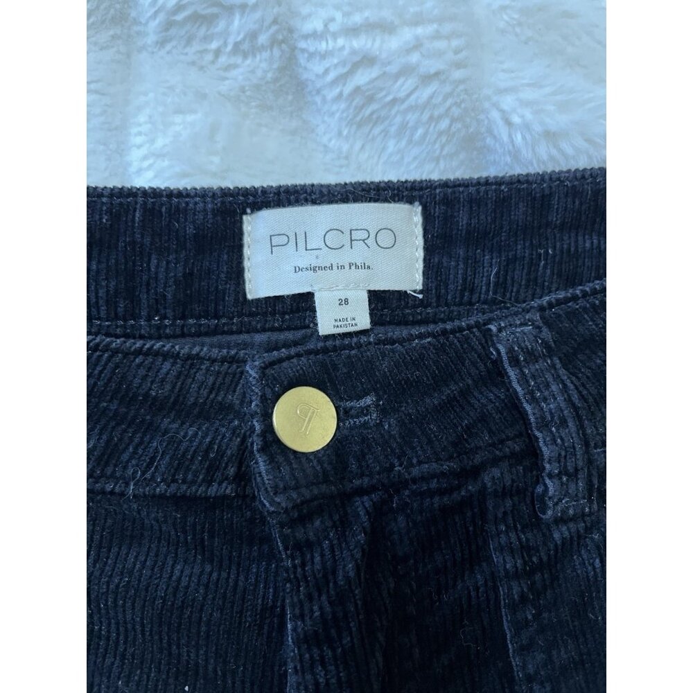 Pilcro Black Corduroy Front Pocket Pants Size 28 Casual Staple Classic - Picture 3 of 3